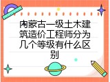 内蒙古一级土木建筑造价工程师分为几个等级有什么区别