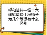 呼和浩特一级土木建筑造价工程师分为几个等级有什么区别