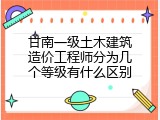 甘南一级土木建筑造价工程师分为几个等级有什么区别