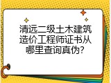 清远二级土木建筑造价工程师证书从哪里查询真伪？