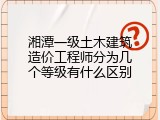湘潭一级土木建筑造价工程师分为几个等级有什么区别