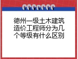 德州一级土木建筑造价工程师分为几个等级有什么区别