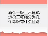 新余一级土木建筑造价工程师分为几个等级有什么区别