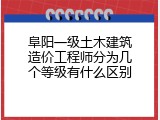 阜阳一级土木建筑造价工程师分为几个等级有什么区别