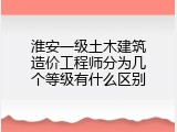 淮安一级土木建筑造价工程师分为几个等级有什么区别