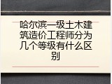 哈尔滨一级土木建筑造价工程师分为几个等级有什么区别