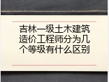 吉林一级土木建筑造价工程师分为几个等级有什么区别