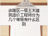 武隆区一级土木建筑造价工程师分为几个等级有什么区别