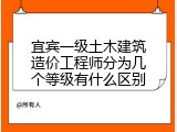 宜宾一级土木建筑造价工程师分为几个等级有什么区别