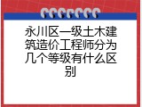 永川区一级土木建筑造价工程师分为几个等级有什么区别