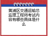 黄浦区交通运输总监理工程师考试内容有哪些具体是什么