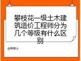 攀枝花一级土木建筑造价工程师分为几个等级有什么区别