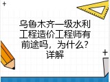 乌鲁木齐一级水利工程造价工程师有前途吗，为什么？详解