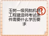 玉树一级民航机场工程建造师考试条件需要什么学历要求