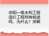 岳阳一级水利工程造价工程师有前途吗，为什么？详解