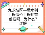 九龙坡区一级水利工程造价工程师有前途吗，为什么？详解