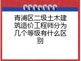 青浦区二级土木建筑造价工程师分为几个等级有什么区别
