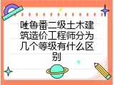 吐鲁番二级土木建筑造价工程师分为几个等级有什么区别