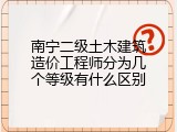 南宁二级土木建筑造价工程师分为几个等级有什么区别