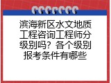 滨海新区水文地质工程咨询工程师分级别吗？各个级别报考条件有哪些