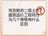 克孜勒苏二级土木建筑造价工程师分为几个等级有什么区别