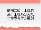 随州二级土木建筑造价工程师分为几个等级有什么区别