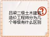 吕梁二级土木建筑造价工程师分为几个等级有什么区别