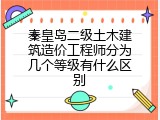 秦皇岛二级土木建筑造价工程师分为几个等级有什么区别