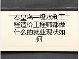 秦皇岛一级水利工程造价工程师都做什么的就业现状如何