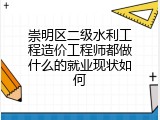 崇明区二级水利工程造价工程师都做什么的就业现状如何