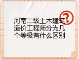 河南二级土木建筑造价工程师分为几个等级有什么区别