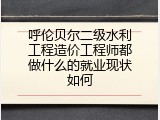 呼伦贝尔二级水利工程造价工程师都做什么的就业现状如何