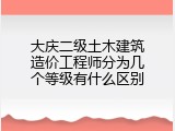 大庆二级土木建筑造价工程师分为几个等级有什么区别