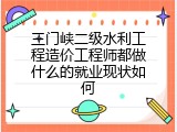 三门峡二级水利工程造价工程师都做什么的就业现状如何