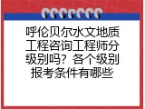 呼伦贝尔水文地质工程咨询工程师分级别吗？各个级别报考条件有哪些