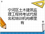 宁河区土木建筑监理工程师考试代报名和培训机构哪里有