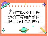 红河二级水利工程造价工程师有前途吗，为什么？详解