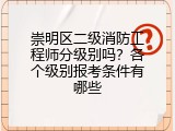 崇明区二级消防工程师分级别吗？各个级别报考条件有哪些