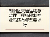 朝阳区交通运输总监理工程师限制专业吗还有哪些要求呀