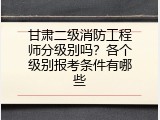 甘肃二级消防工程师分级别吗？各个级别报考条件有哪些