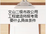 文山二级市政公用工程建造师报考需要什么具体条件