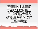 滨海新区土木建筑总监理工程师的工资一般月薪大概多少钱(滨海新区监理工程师月薪)