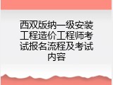 西双版纳一级安装工程造价工程师考试报名流程及考试内容