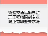 鹤壁交通运输总监理工程师限制专业吗还有哪些要求呀