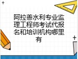 阿拉善水利专业监理工程师考试代报名和培训机构哪里有