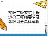 揭阳二级安装工程造价工程师要求及等级划分具体解析