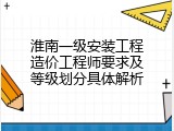 淮南一级安装工程造价工程师要求及等级划分具体解析