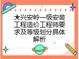 大兴安岭一级安装工程造价工程师要求及等级划分具体解析