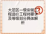 大足区一级安装工程造价工程师要求及等级划分具体解析