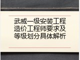 武威一级安装工程造价工程师要求及等级划分具体解析